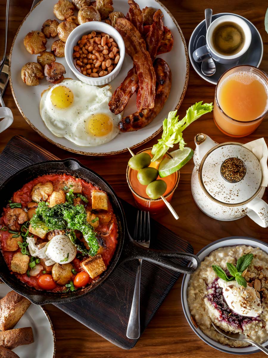 Table With Brunch Food.